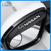 Ciscos 2 Chiếc Gương Điểm Mù Ô Tô Sợi Carbon Tấm Che Mưa Gương Chiếu Hậu Ô Tô Cho Nissan GTR Almera Sunny Teana Navara