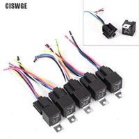 CISWGERơ Le Ô TÔ Chống Nước Rơ Le Ô Tô 12V 5Pin 40A 12V 5Pin Có Ổ Cắm Rơ Le