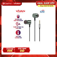 [Citibank Giảm 100K Cho Đơn 500K - Áp Dụng HCM & HN] Tai Nghe Có Dây Nhét Tai Chính Hãng VIVAN Q11S 3.5mm Âm Thanh HD Bọc Dù Siêu Bền Tích Hợp Micro Đàm Thoại BẢO HÀNH  1 ĐỔI 1 12 THÁNG