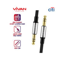 [Citibank Giảm 100K Cho Đơn 500K - Áp Dụng HCM & HN] Dây Cáp Âm Thanh VIVAN AUX01 100cm Jack Cắm 3.5mm Hợp Kim Nhôm Cao Cấp Âm Thanh Trung Thực BẢO HÀNH CHÍNH HÃNG 1 ĐỔI 1