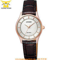 CITIZEN NỮ DÂY DA 3 KIM EM0403-02A