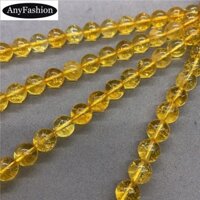 Citrine Thạch Anh Vàng Pha Lê Hạt 4-12mm Tròn Tự Nhiên Rời Đá DIY Trang Sức