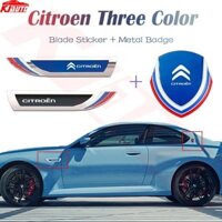 Citroen Cửa Xe Bên Nhãn Fender Kim Loại Miếng Dán Thép Không Gỉ Lá Bảng Dính 3D Xe Kim Loại Miếng Dán Thân Cửa Sổ Miếng Dán Cho C1 C3 C4 C5 C8 xsara picasso DS5 C6 C4L Elysee