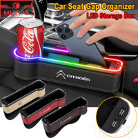 Citroen Ghế Ô Tô Khoảng Cách Hộp Bảo Quản Ghế LED Sắp Xếp Điện Thoại USB Hộp Sạc Cho c4 Xương Rồng c5 c3 Aircross e-c4 DS5 DS7