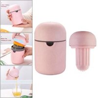 Citrus Lemon Orange Juicer, Manual Hand Squeezer, 2 in 1 Multi-function Manual Juicer with Strainer and Container - Pink