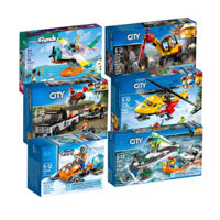 City Series Khai Thác Điện Chia Xe Cứu Thương Trực Thăng Thuyền Thuyền Cứu Hộ Khối Xây Dựng Đồ Chơi Trẻ Em Đồ Trang Trí Quà Tặng