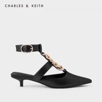 [CK] GIÀY CAO GÓT MŨI NHỌN CHARLES AND KEITH CHAIN LINK ANKLE STRAP MÀU ĐEN