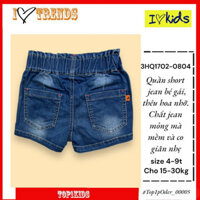 💖CK2💖 Quần Short Jean (bò)nữ Mỏng, thêu hoa, chất giãn nở  phong thái korea , Bé Gái 15-32kg no1trend_00005_3HQ1702-08