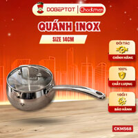 [Ckm568] Quánh inox Chockmen nồi nấu cháo quấy bột cho bé (Bossd) 8/10/12/14/16cm inox 18/10 chống dính