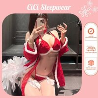 CL56 Áo choàng + Đồ lót 2 mảnh Noel nóng bỏng quyến rũ CICI SLEEPWEAR