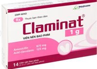 Claminat 1g trị các trường hợp nhiễm khuẩn tai mũi họng (2 vỉ x 7 viên)