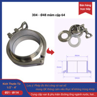 Clamp inox vi sinh phi 48 bộ khớp nối nhanh inox 304