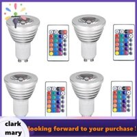 [Clarkary] 4 bóng đèn GU10 và điều khiển từ xa với chức năng bộ nhớ Chế độ chiếu sáng 4 động Đèn pha 17 màu Đèn điểm có thể thay đổi