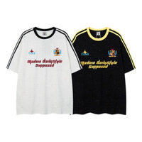 Classic THỜI TRANG BALY STYIE Nam Nữ Cotton Tay Ngắn Họa Tiết Chữ Trên ngực Áo Thun Unisex Áo