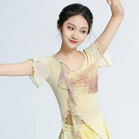 Classical Dance Practice Clothes Dancing Dress Women's Elegant Danse Comtemporaine Performance Costume Spring and Summer Short Sleeve National Style Top u90F