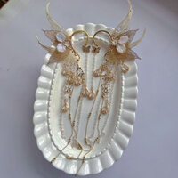 Clea- 1 Đôi Bông Tai Nữ Cổ Tích Tai Còng Dreamy Nàng Tiên Cá Vây Cánh Bướm Trang Trí Halloween Giáng Sinh Cosplay Đám Cưới Tai Trang Sức Cổ Tích Cánh Bông Tai