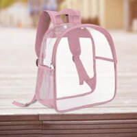 Clear Backpack Transparent Backpack PVC Waterproof Daypack with Adjustable Strap Organizer  for Sports Swimming Hiking Outdoor - Pink