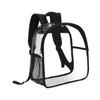 Clear Backpack Transparent Backpack PVC Waterproof Daypack with Adjustable Strap Organizer  for Sports Swimming Hiking Outdoor - Black