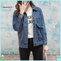 Clearance479 Áo khoác nữ có nút Áo khoác nữ nhẹ Áo khoác Denim mùa đông sành điệu dành cho nữ Áo khoác dài tay hợp thời trang có nút đóng và túi ngực cho đông nam