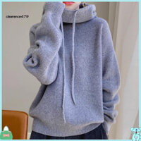 Clearance479 Áo Len Màu Trơn Dệt Kim Hàng Đầu Ấm Áp Có Mũ Trùm Đầu Áo Len Đan Cho Nữ Thời Trang Cổ Cọc Dài Tay Dệt Kim Màu Trơn Rời Phù Hợp Với Phong Cách Hoàn Hảo Cho Đông Nam