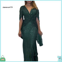 Clearance479 Đầm Maxi dự tiệc Váy dạ hội thanh lịch Váy dạ hội đính Sequin lấp lánh có cổ chữ V sâu và vừa vặn hoàn hảo cho lễ dự tiệc và tiệc