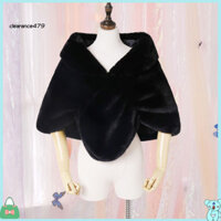 Clearance479 Khăn choàng lông giả dày quấn màu trơn Khăn choàng lông thú giả sành điệu Khăn choàng mùa đông cho nữ Giữ ấm và ấm cúng với cảm ứng mềm mại Áo khoác ngắn cổ chữ V Hoàn hảo cho các bữa tiệc và đêm giao thừa