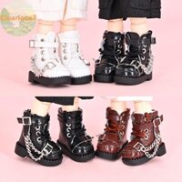 Clearlove 1 Đôi Giày Bốt Búp Bê Cao Cấp Mini Giày Da Búp Bê Da Da Dây Xích Kim Loại Giày Bốt Búp Bê VN