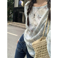 Clemine Áo thun dài tay in hình bướm Áo sơ mi mỏng chống nắng