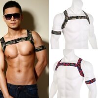 [Clever-menmode] Quần lót nam gợi cảm Dây đeo ngực Trang phục co giãn Dây đeo vai Câu lạc bộ đêm Mặc sân khấu với dây đeo tay 3 màu