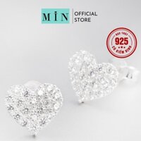(Clip + Ảnh thật) Khuyên tai bạc nữ hình trái tim Happy Heart