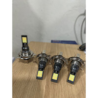 [Clip đấu thực tế] Bóng đèn sương mù/ đèn pha led chân H4 siêu sáng nhiều chế độ,2 màu trắng vàng, chung điện 12v và 24v