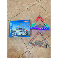 [Clip thực tế] Tam giác cảnh báo năng lượng mặt trời không cần đấu điện. Đèn cảnh báo dùng cho xe ô tô