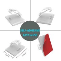 Clips - nẹp kẹp dây cáp điện tiện dụng có sẵn keo 3M màu trắng 13mmx18mm