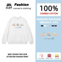 CLOT Áo sweatshirt thời Xám nữ Trắng form rộng hàn quốc áo khoác nỉ xinh 100% cotton local brand Y1713