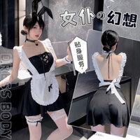 [Clove] Deep v Hollow Rend-Up Corset Maid Suit 6281 Đồ lót gợi cảm Gợi cảm Pure Desire Đồng phục lộ rãnh