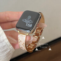 Clover Diamond Inlay Dây đeo đồng hồ kim loại nhỏ giọt cho Apple Watch Ultra 2 Ultra Series 10 9 8 7 6 SE 5 4 3 2 1 Kích thước 49mm 46mm 41mm 45mm 44mm 42mm 40mm 38mm