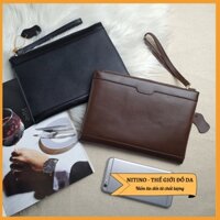 Clutch cầm tay dự tiệc chất liệu da bò vân mill nam nữ NITINO CL05