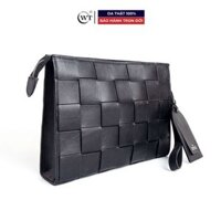 Clutch Nam WT Leather Chess Pyramid Da Bò Thật Cao Cấp
