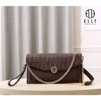 Clutch nữ MONOGRAM CANVAS ELLY đen, nâu, phong cách trẻ trung hiện đại bảo hành 3 tháng. Mã ECH62 - NÂU