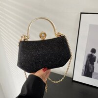 Clutch nữ túi cầm tay dự tiệc có kèm dây đeo chéo góc cạnh sang chảnh TINI CGC18