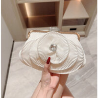 Clutch nữ Túi đeo vai dự tiệc hoa trắng đính đá sang trọng CICI CFL30