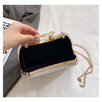 Clutch nữ túi xách tay dự tiệc khóa đính đá cao cấp TINI CKC25