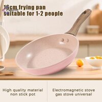 [Cminyp] Chảo đáy phẳng chống dính Chảo trứng chiên Mini Nồi đá lúa mì Nồi cảm ứng Bếp Gas Nồi thức ăn cho bé đa năng mới
