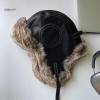 Cminyp Unisex Aviator Bomber Trapper Mũ Lông Thú Giả Mũ Tuyết Có Nắp Tai Mùa Đông Mũ Ushanka Vinh Quang