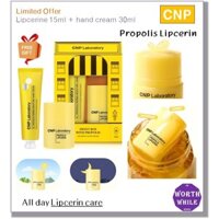 Cnp / Mới ra mắt PROPOLIS LIPCERIN 15ML / Chăm sóc môi ban đêm / dưỡng trang điểm môi / Môi dưỡng ẩm cao cầm tay / Mặt nạ môi Hàn Quốc