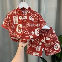 Cny Kids Tết Nguyên Đán Đỏ Hanfu Boys Bộ đồ đường truyền thống