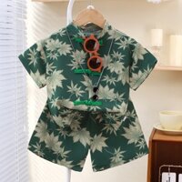 Cny trẻ em Trung Quốc Hanfu Chàng Trai Mùa Hè Ngắn Tay Áo tang phù hợp với sườn xám đường viền cổ áo Hanfu phù hợp với 男童汉服装套装帅气唐装