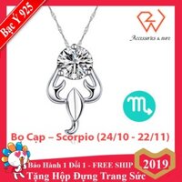 (Có 12 Cung) Combo Mặt Và Dây Chuyền Nữ Cung BỌ CẠP - SCORPIO Trang Sức Bạc Cao Cấp W2_BOCAP_DC