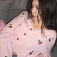 [Có ảnh thật] Áo cardigan hồng cổ V dài tay hoạ tiết cherry TỐNG NGHIÊN PHI phong cách ulzzang SAM SAM BOUTIQUE