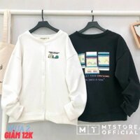 [Có ảnh thật] Áo Khoác Cardigan Nữ Chất Nỉ Bông Unisex dành cho Nam Nữ In Hình Game Over MTSTORE